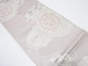 雲に華紋・亀甲綱地模様織り出し袋帯